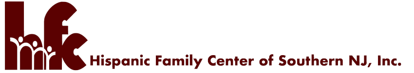 Hispanic Family Center of Southern NJ, Inc logo -- maroon text on white background.